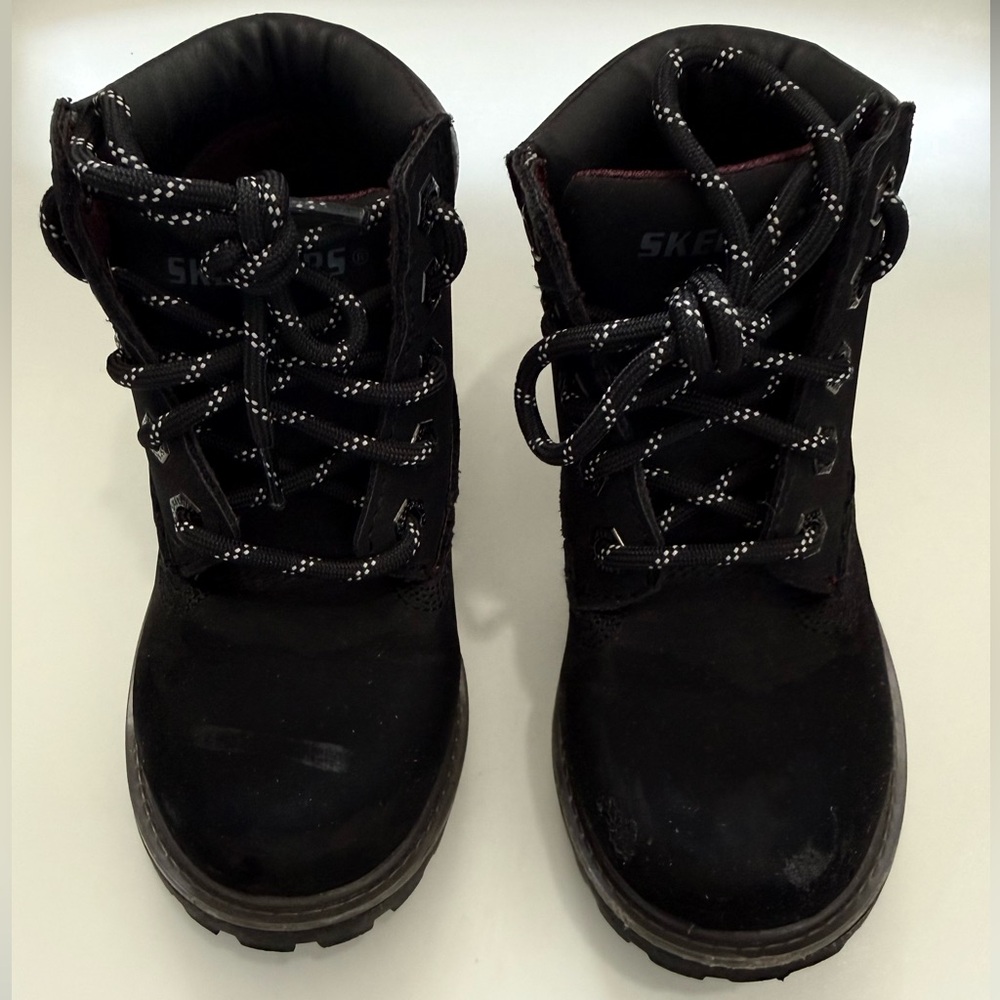 Skechers Black Lace-Up Kids Boots